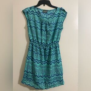 Maude Anthropologie Geometric Fit & Flared Short Sleeve Lightweight Dress Sz M